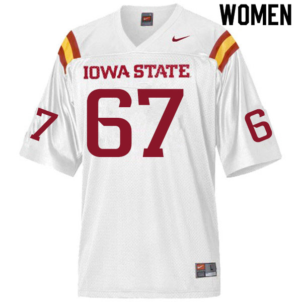 Women #67 Grant Treiber Iowa State Cyclones College Football Jerseys Sale-White